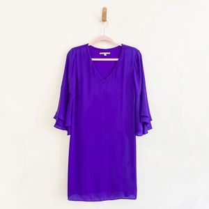 Gianni Bini Purple Flutter Sleeve Sheath Dress